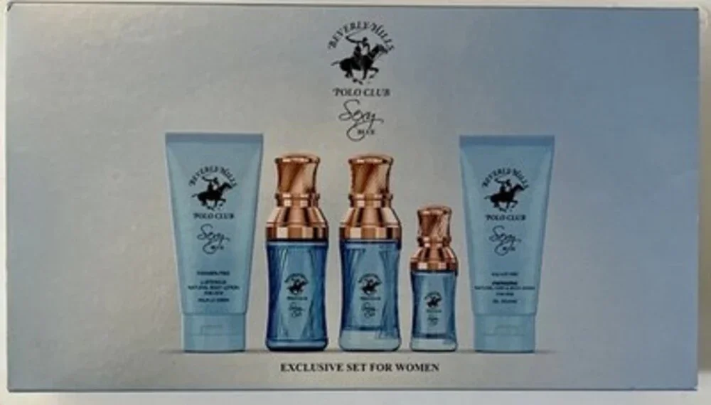Beverly Hills Women’s Polo Club Sexy Blue 5 Piece Gift Set Free Shipping